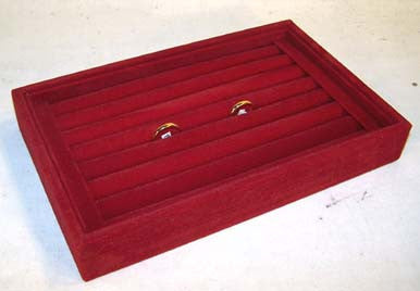 Wholesale RED SMALL RING DISPLAY TRAY (Sold by the piece) *- CLOSEOUT $ 3.50 EACH