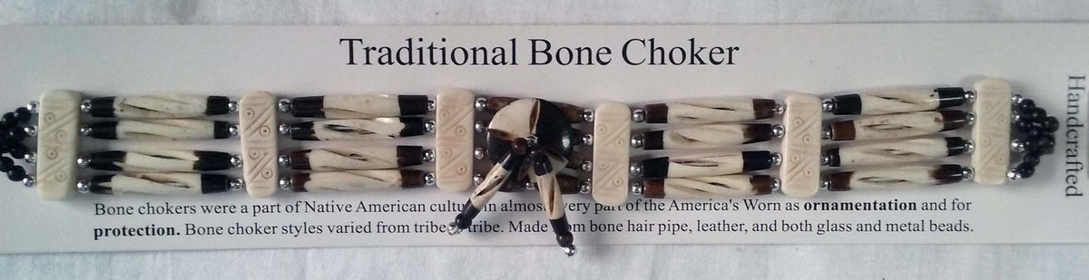 Wholesale NATURAL FOUR ROW BONE CHOKER NECKLACE (SOLD BY THE PIECE)