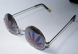 Wholesale POT LEAF MIRROR REFLECTION SUNGLASSES (Sold by the dozen)