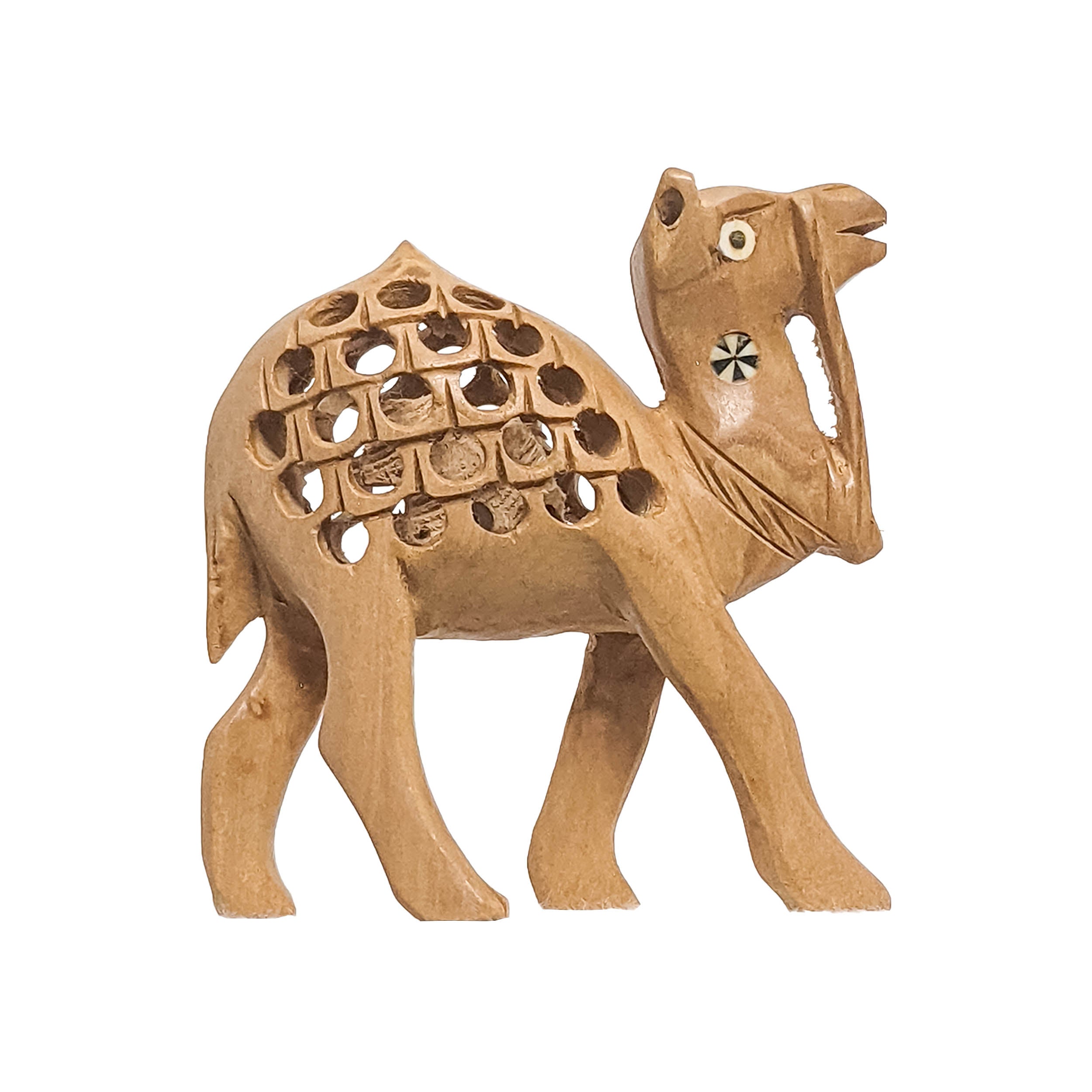 Handcrafted Wooden Camel with Jaali Design