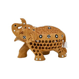 Handmade Hand Painted Jali Carved Elephant