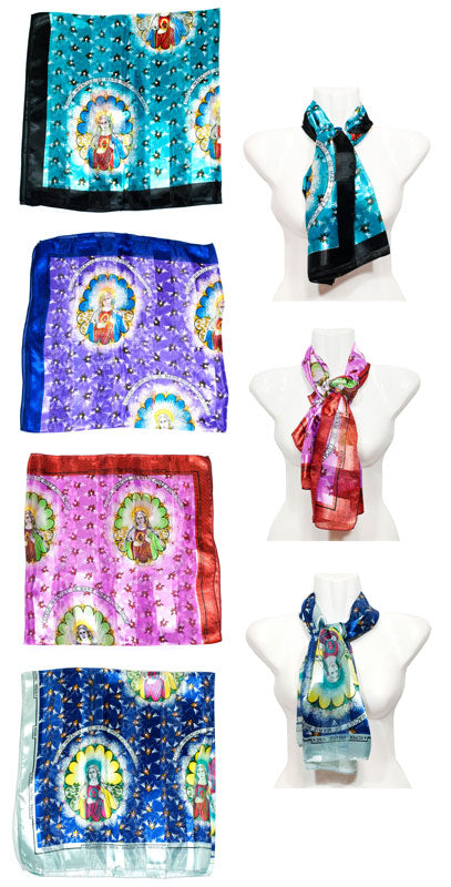 Bulk Buy Virgin Mary Printed Silk Fashion Scarf Wholesale