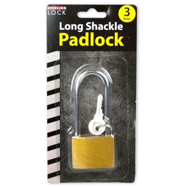 Iron Long Shackle Padlock with 3 Keys