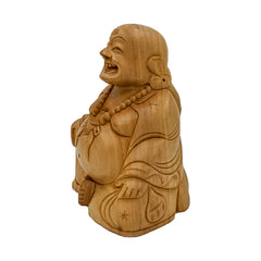Bring Peace and Tranquility to Your Home with our Hand Carved Natural Wood Buddha Sculpture