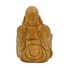 Bring Peace and Tranquility to Your Home with our Hand Carved Natural Wood Buddha Sculpture