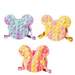 Three mouse head pop it fidget handbags