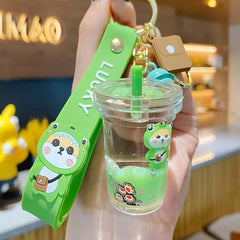 Get Your Hands on Creative Cup Shaped Liquid Filled Acrylic Keychains- Assorted