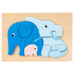 Montessori Educational Animal Family Wooden Puzzle - Fun Learning Activity for Kids