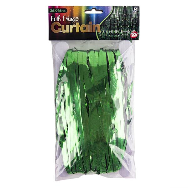 Green Foil Fringe Curtain In Bulk