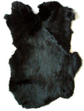 Wholesale BLACK DYED COLOR RABBIT SKIN PELT (Sold by the piece)
