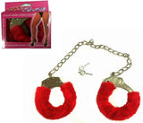 Wholesale RED FUR LINED LEG CUFFS  (sold by the piece )