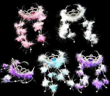 Buy PRINCESS TIARA WITH FEATHER TASSELS - *- CLOSEOUT NOW $1 EABulk Price