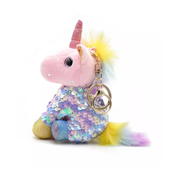 New Sequins Unicorn Key Chain Plush Toy - Assorted Colors and Designs for the Perfect Accessory