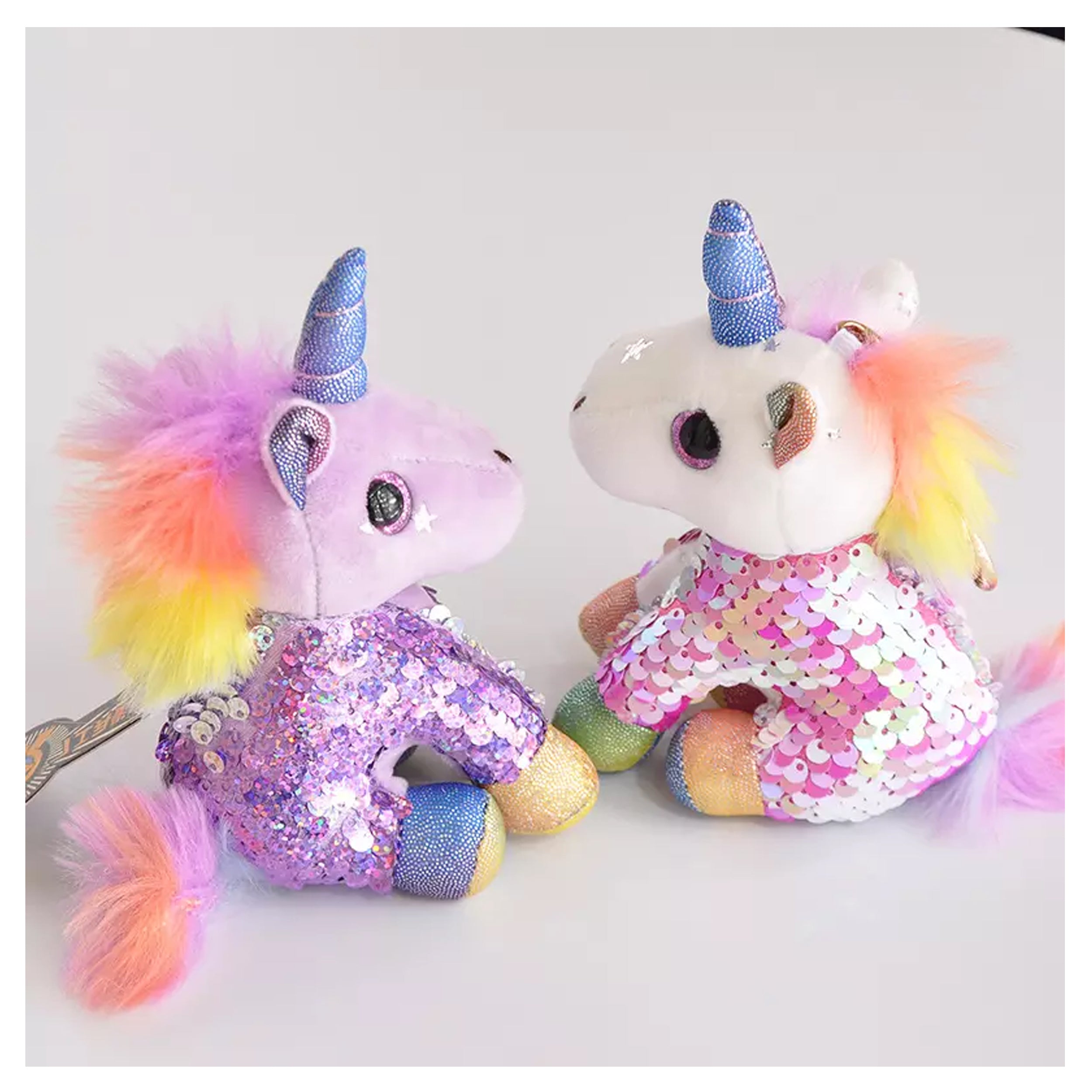 New Sequins Unicorn Key Chain Plush Toy - Assorted Colors and Designs for the Perfect Accessory