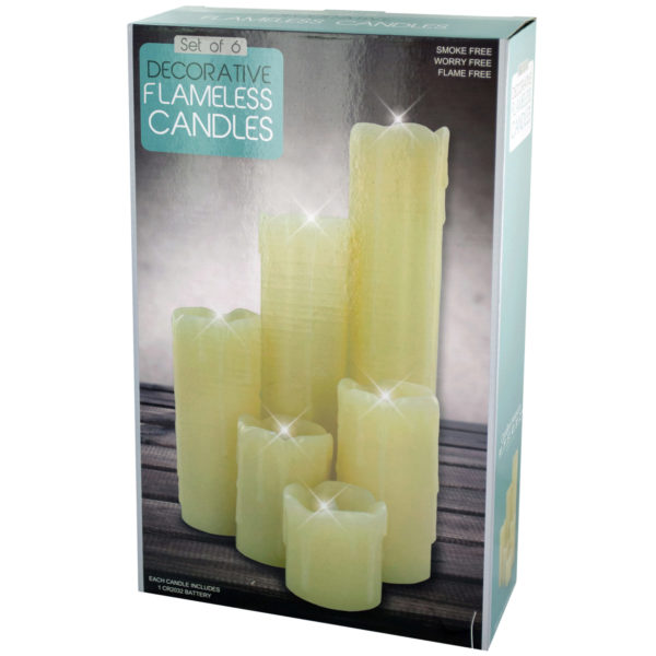 Decorative Flameless Pillar Candles Set