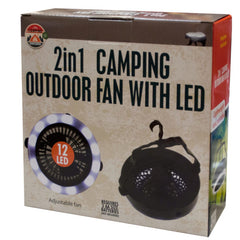 2 in 1 Camping Outdoor Fan with LED Light MOQ-6Pcs, 4.91$/Pc