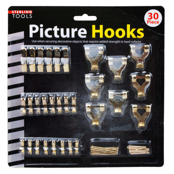30 Pack Picture Hanging Hooks