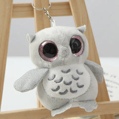 Colorful Big Eyes Owl Soft Plush Stuffed Keychains - Assorted