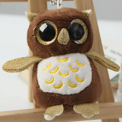 Colorful Big Eyes Owl Soft Plush Stuffed Keychains - Assorted