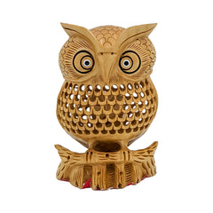 Adorn Your Space with a Handmade Wooden Carved Owl Statue