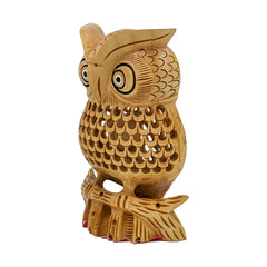 Adorn Your Space with a Handmade Wooden Carved Owl Statue