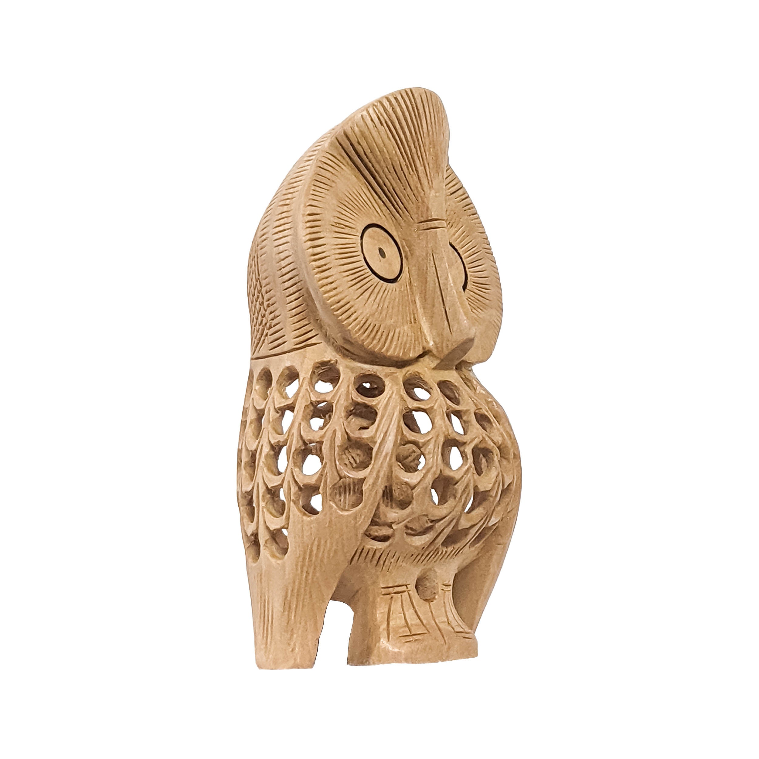 Handmade Wooden Jaali Work Owl