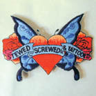 Wholesale HEART TATTOOED 4 INCH PATCH (Sold by the piece or dozen ) -* CLOSEOUT AS LOW AS .75 CENTS EA