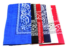 Wholesale Colorful Paisley Prints Cotton Bandannas For Unisex- Assorted
