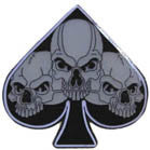 Wholesale TRIPLE SKULL SPADES HAT / JACKET PIN (Sold by the dozen)