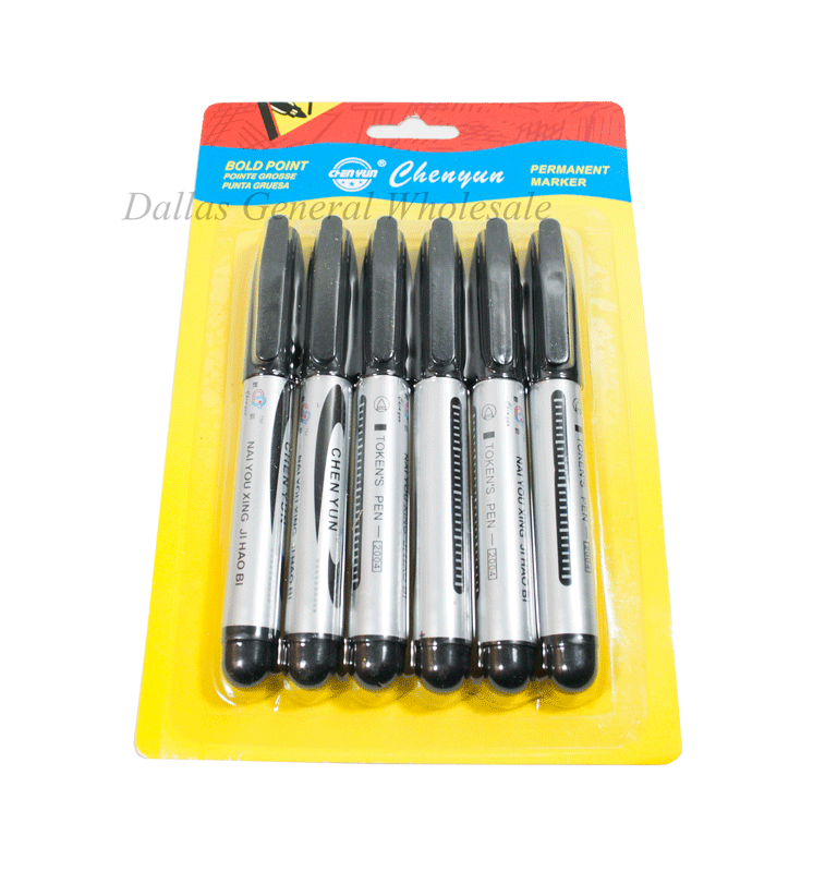 Bulk Buy 6 PC Permanent Markers Wholesale