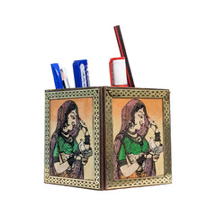 Keep Your Desk Organized with Handmade Wooden Pen Holder with Beautiful Handmade Painting
