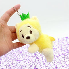 Cute Bear Pineapple Theme Soft Stuffed Plush Keychains