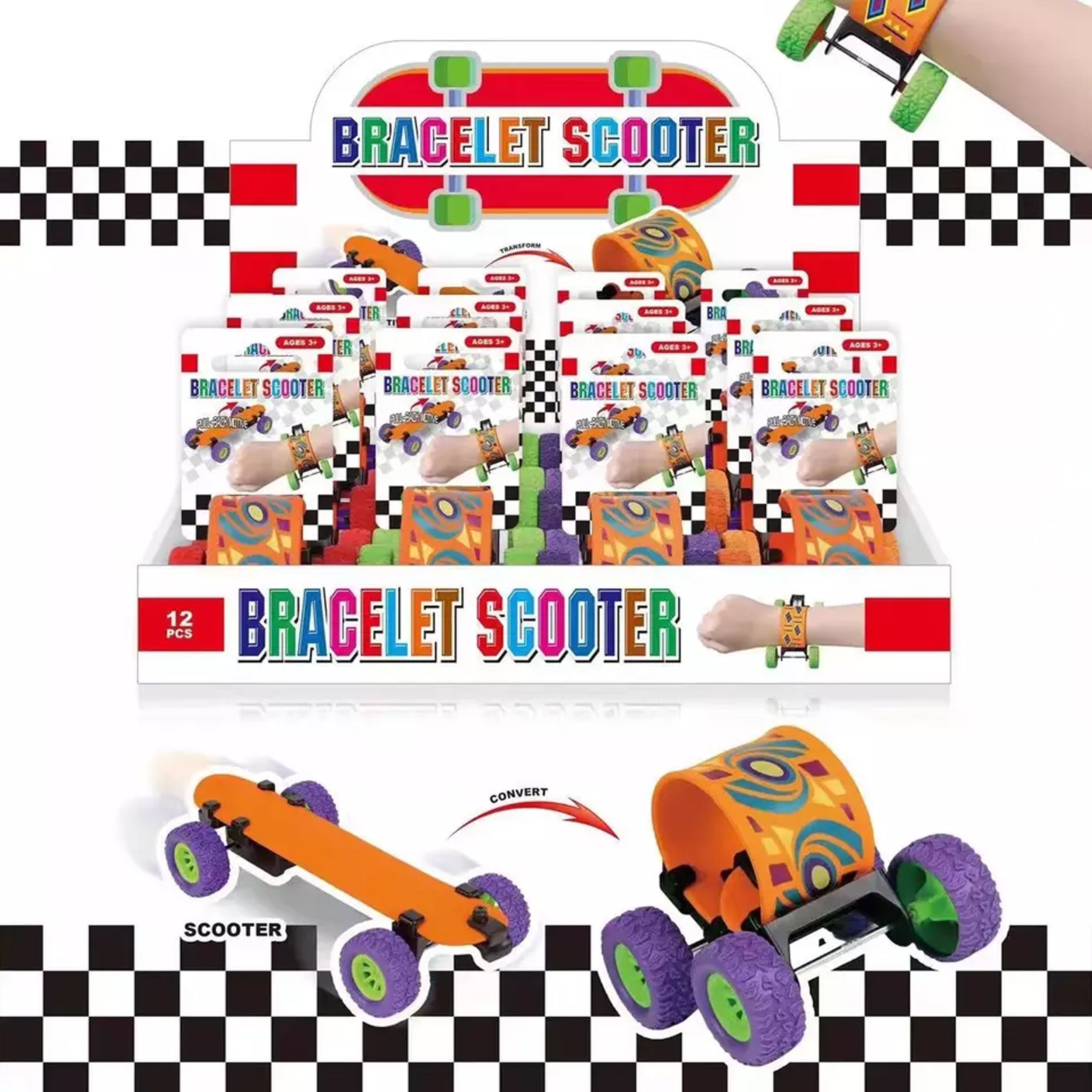 Skateboard Toy Mini Scooter Bracelet