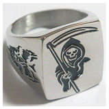 Wholesale GRIM REAPER W SICKLE STAINLESS STEEL BIKER RING ( sold by the piece )