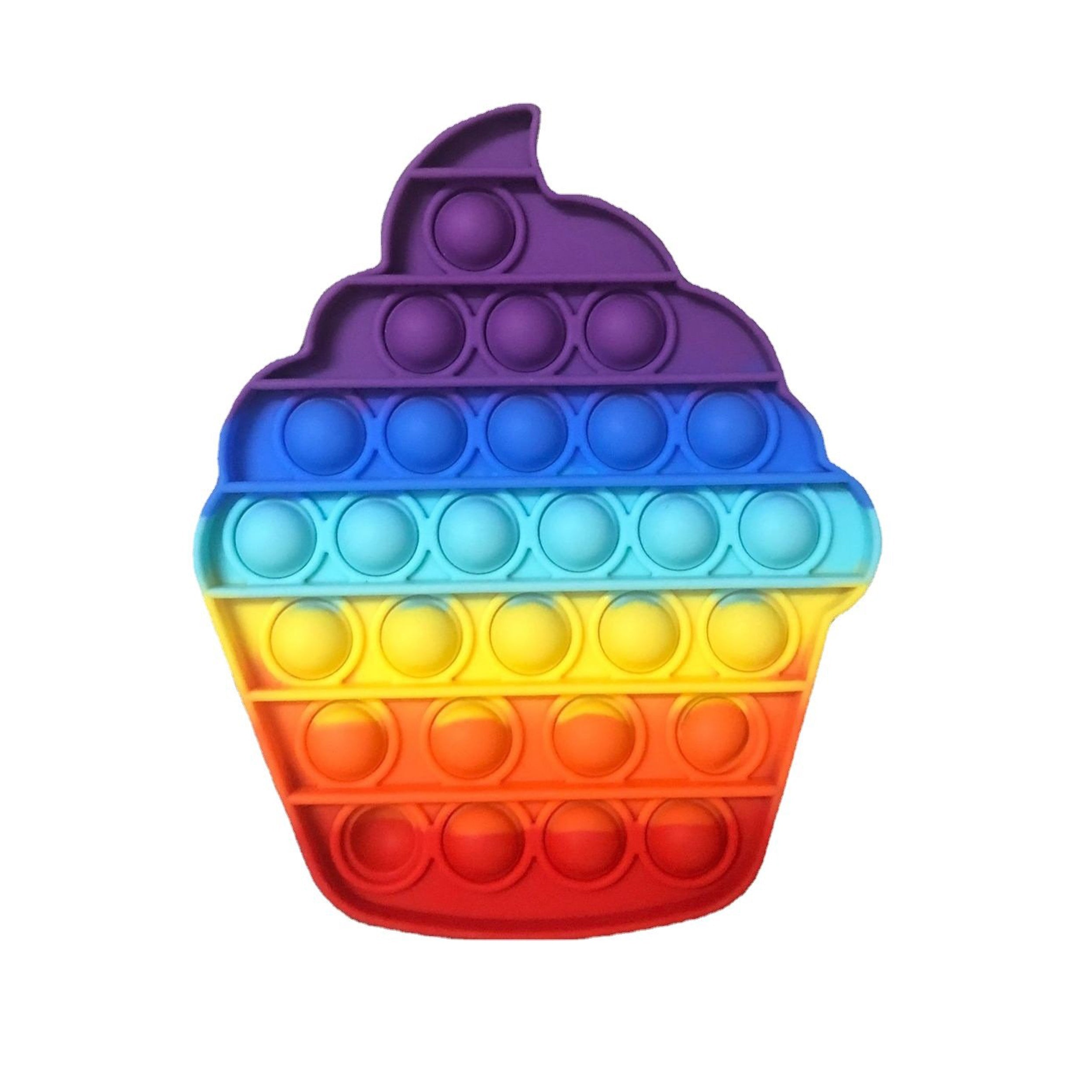 Rainbow cupcake pop it fidget toys