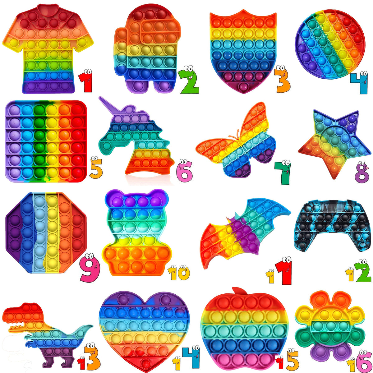 Rainbow Combo Pop it Fidget Toy