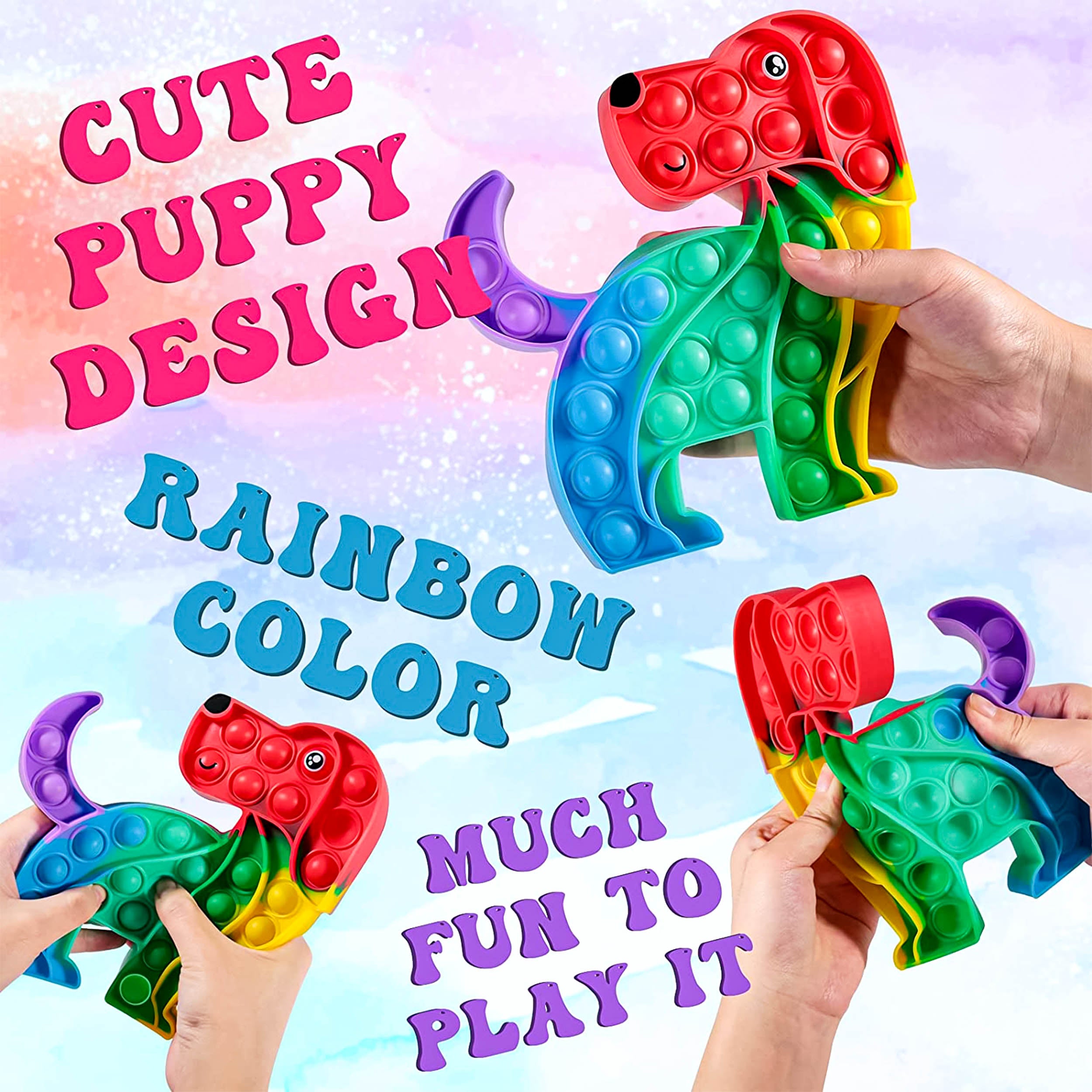 Dog Rainbow Pop it Fidget Toy