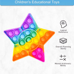 Rainbow Star Pop it Fidget Toy - Calming and Fun Sensory Play for Kids and Adults