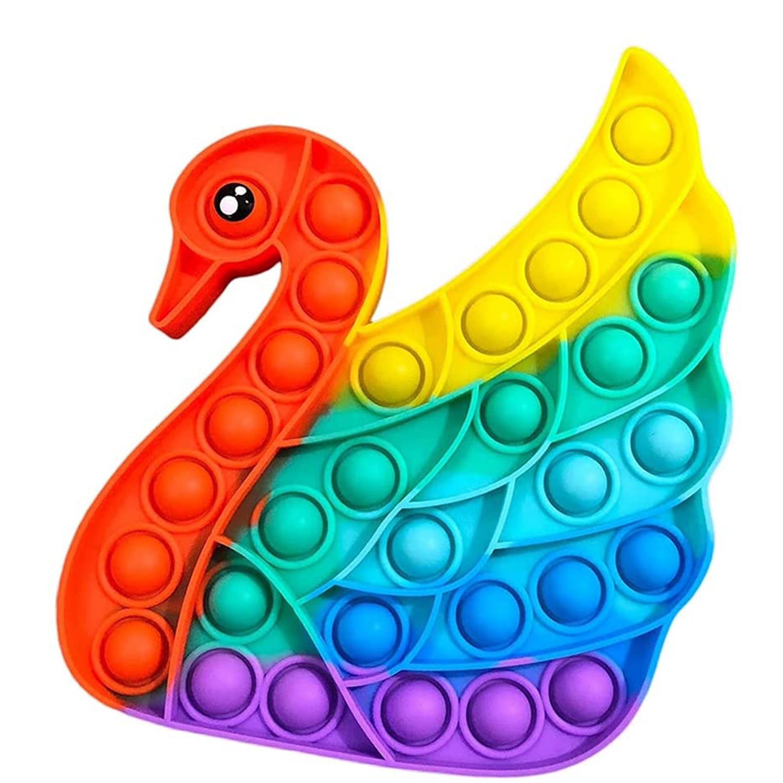 Rainbow Swan Shape Pop it Fidget Toys