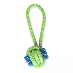 cotton rope ball shape dog chew toy with latch