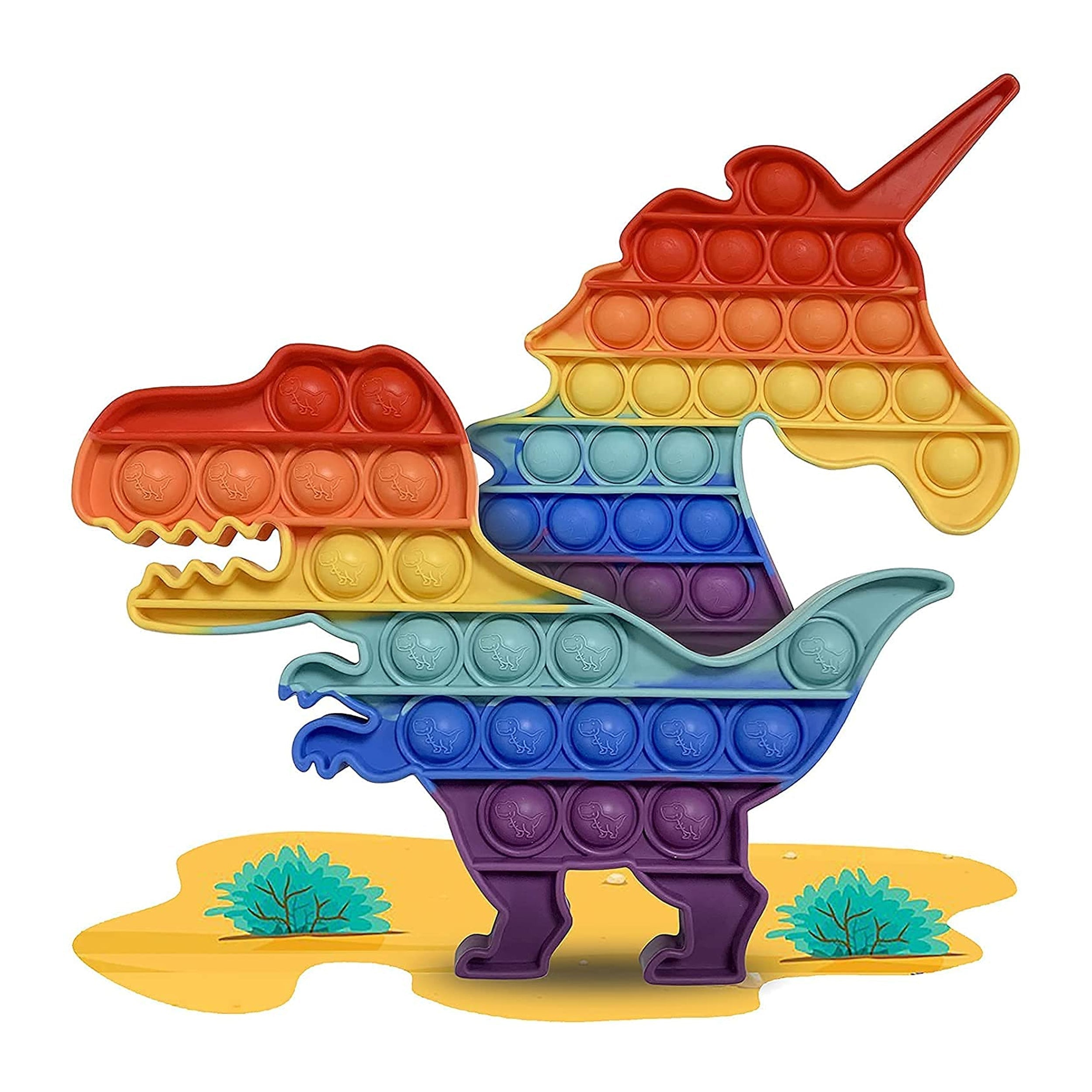 Dinosaur and unicorn pop it fidget toys