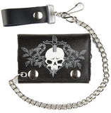 Buy SKULL & DAGGER TRIFOLD LEATHER WALLETS WITH CHAINBulk Price