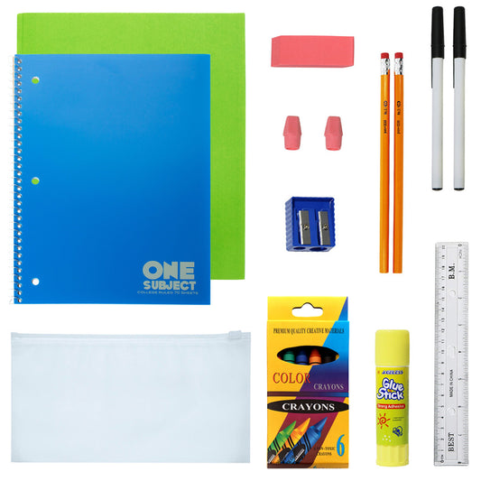 Buy 18 Piece Wholesale Premium School Supply Kits - Bulk Case of 24 Kits