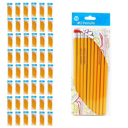 Buy 10 Pack of Unsharpened No.2 Pencils - Bulk School Supplies Wholesale Case of 48 - 10 Packs of Pencils