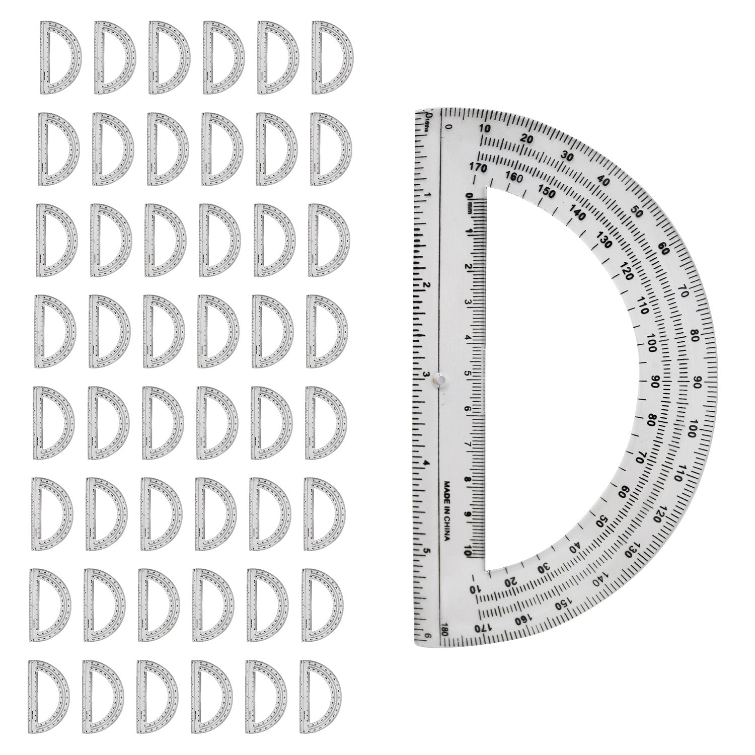 Buy 180 Degree Protractors - Bulk School Supplies Wholesale Case of 48 Protractors