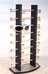 Wholesale BLACK WOODEN 16 PAIR SUNGLASS DISPLAY COUNTER RACK ( sold by the piece )