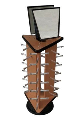 Buy TRIANGLE WOODEN BROWN 18 PAIR SUNGLASS DISPLAY RACK*- CLOSEOUT NOW $29.50 EABulk Price