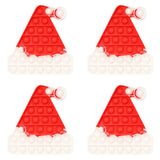 four red pop it fidget toys santa hat