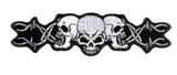 Buy TRIPLE SKULL HEAD SKULL HEADS BARBED WIRE EMBROIDERED PATCHBulk Price