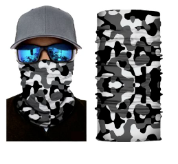 Wholesale LARGE BLOTCHED BLACK CAMOUFLAGE SEAMLESS BANDANA FACE COVER TUBE MULTI FUNCTION MASK WRAPS